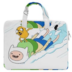 Adventure Time Finn And Jake Snow Macbook Pro 16  Double Pocket Laptop Bag  by Sarkoni