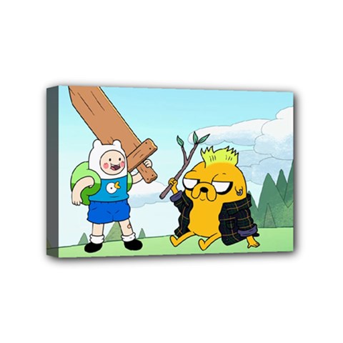 Adventure Time Finn And Jake Cartoon Network Parody Mini Canvas 6  X 4  (stretched) by Sarkoni