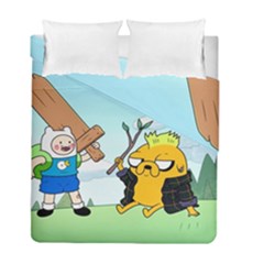 Adventure Time Finn And Jake Cartoon Network Parody Duvet Cover Double Side (full/ Double Size) by Sarkoni