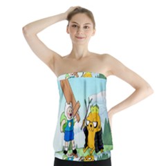 Adventure Time Finn And Jake Cartoon Network Parody Strapless Top by Sarkoni