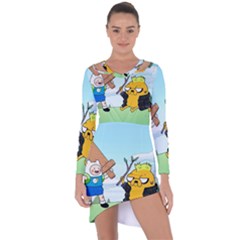 Adventure Time Finn And Jake Cartoon Network Parody Asymmetric Cut-out Shift Dress by Sarkoni