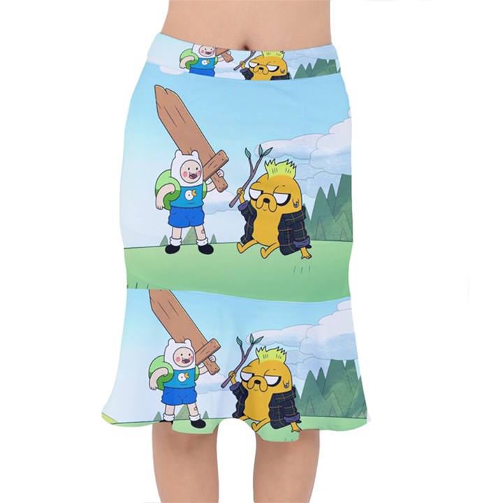 Adventure Time Finn And Jake Cartoon Network Parody Short Mermaid Skirt