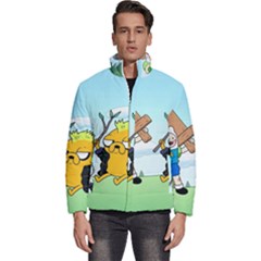 Adventure Time Finn And Jake Cartoon Network Parody Men s Puffer Bubble Jacket Coat by Sarkoni