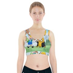 Adventure Time Finn And Jake Cartoon Network Parody Sports Bra With Pocket by Sarkoni