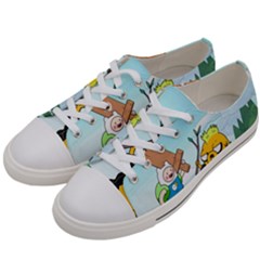 Adventure Time Finn And Jake Cartoon Network Parody Women s Low Top Canvas Sneakers by Sarkoni