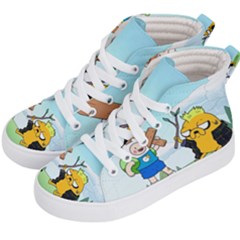 Adventure Time Finn And Jake Cartoon Network Parody Kids  Hi-top Skate Sneakers by Sarkoni