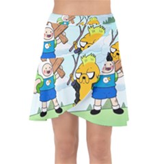 Adventure Time Finn And Jake Cartoon Network Parody Wrap Front Skirt by Sarkoni