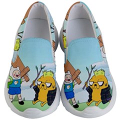 Adventure Time Finn And Jake Cartoon Network Parody Kids Lightweight Slip Ons by Sarkoni