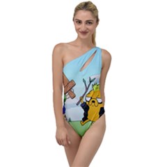 Adventure Time Finn And Jake Cartoon Network Parody To One Side Swimsuit by Sarkoni