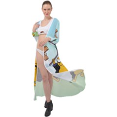 Adventure Time Finn And Jake Cartoon Network Parody Maxi Chiffon Beach Wrap by Sarkoni