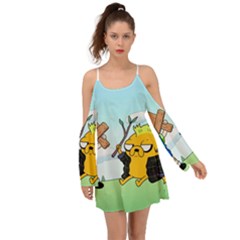 Adventure Time Finn And Jake Cartoon Network Parody Boho Dress by Sarkoni