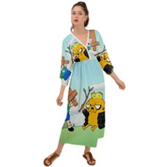 Adventure Time Finn And Jake Cartoon Network Parody Grecian Style  Maxi Dress by Sarkoni