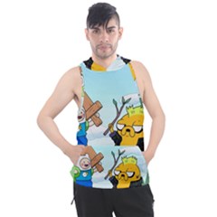 Adventure Time Finn And Jake Cartoon Network Parody Men s Sleeveless Hoodie by Sarkoni