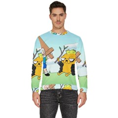 Adventure Time Finn And Jake Cartoon Network Parody Men s Fleece Sweatshirt by Sarkoni