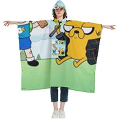 Adventure Time Finn And Jake Cartoon Network Parody Women s Hooded Rain Ponchos by Sarkoni