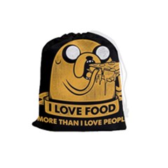 Adventure Time Jake  I Love Food Drawstring Pouch (large) by Sarkoni