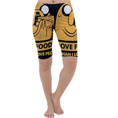 Adventure Time Jake  I Love Food Cropped Leggings  by Sarkoni