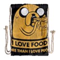 Adventure Time Jake  I Love Food Drawstring Bag (Large) View1