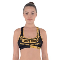 Adventure Time Jake  I Love Food Cross Back Sports Bra by Sarkoni