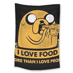 Adventure Time Jake  I Love Food Large Tapestry by Sarkoni