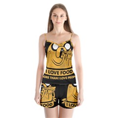 Adventure Time Jake  I Love Food Satin Pajamas Set