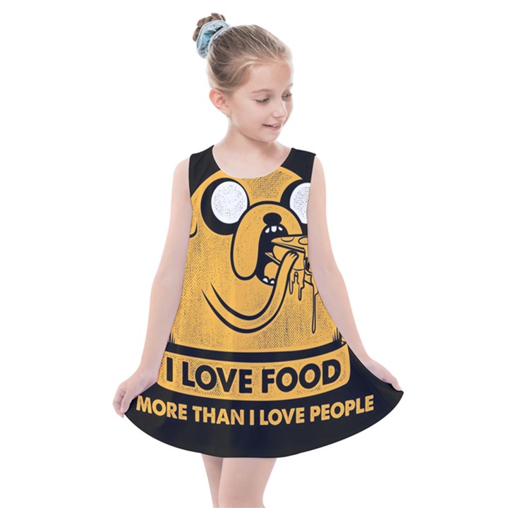 Adventure Time Jake  I Love Food Kids  Summer Dress