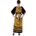 Adventure Time Jake  I Love Food V-Neck Boho Style Maxi Dress View2