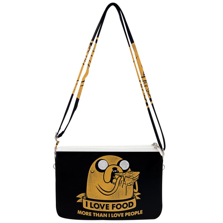 Adventure Time Jake  I Love Food Double Gusset Crossbody Bag