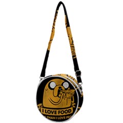 Adventure Time Jake  I Love Food Crossbody Circle Bag by Sarkoni