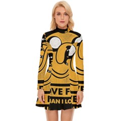 Adventure Time Jake  I Love Food Long Sleeve Velour Longline Dress by Sarkoni