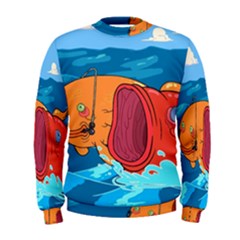 Adventure Time Fish Landscape Men s Sweatshirt by Sarkoni