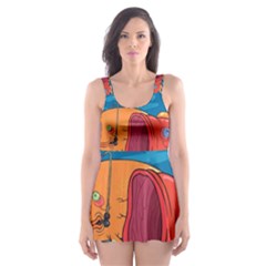 Adventure Time Fish Landscape Skater Dress Swimsuit by Sarkoni