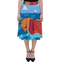 Adventure Time Fish Landscape Classic Midi Skirt