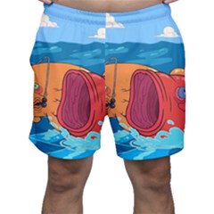 Adventure Time Fish Landscape Men s Shorts by Sarkoni