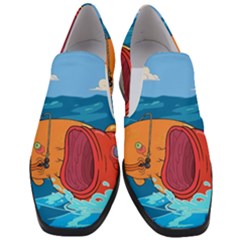 Adventure Time Fish Landscape Women Slip On Heel Loafers by Sarkoni