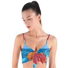 Adventure Time Fish Landscape Woven Tie Front Bralet by Sarkoni