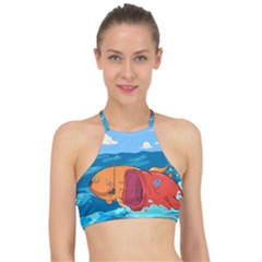 Adventure Time Fish Landscape Halter Bikini Top by Sarkoni