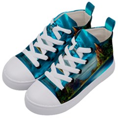 Artistic Fantasy Psychedelic Kids  Mid-top Canvas Sneakers by Sarkoni