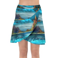 Artistic Fantasy Psychedelic Wrap Front Skirt by Sarkoni