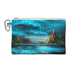 Artistic Fantasy Psychedelic Canvas Cosmetic Bag (large) by Sarkoni