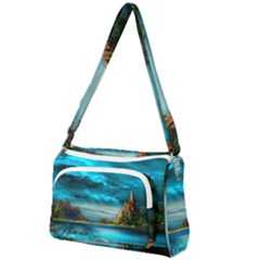 Artistic Fantasy Psychedelic Front Pocket Crossbody Bag by Sarkoni