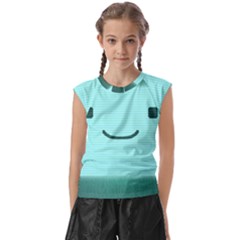 Adventure Time Bmo Kids  Raglan Cap Sleeve T-shirt by Sarkoni