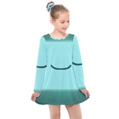 Adventure Time Bmo Kids  Long Sleeve Dress by Sarkoni