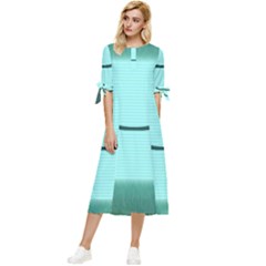 Adventure Time Bmo Bow Sleeve Chiffon Midi Dress by Sarkoni