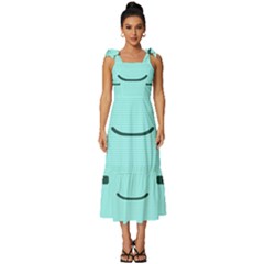 Adventure Time Bmo Tie-strap Tiered Midi Chiffon Dress by Sarkoni