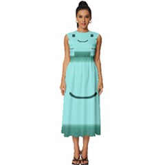 Adventure Time Bmo Sleeveless Round Neck Midi Dress by Sarkoni