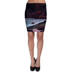 Artistic Creepy Dark Evil Fantasy Halloween Horror Psychedelic Scary Spooky Bodycon Skirt by Sarkoni