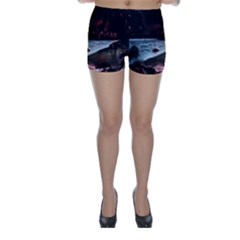 Artistic Creepy Dark Evil Fantasy Halloween Horror Psychedelic Scary Spooky Skinny Shorts by Sarkoni