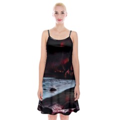 Artistic Creepy Dark Evil Fantasy Halloween Horror Psychedelic Scary Spooky Spaghetti Strap Velvet Dress by Sarkoni