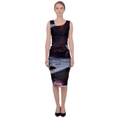 Artistic Creepy Dark Evil Fantasy Halloween Horror Psychedelic Scary Spooky Sleeveless Pencil Dress by Sarkoni